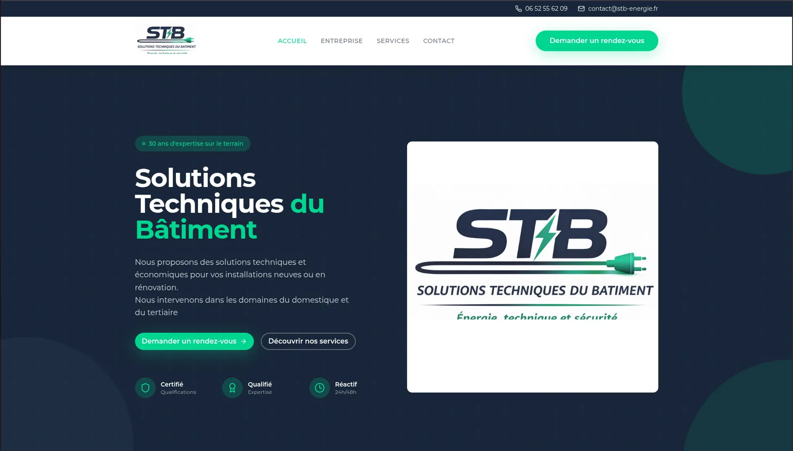 Capture d'écran d'un site réalisé : Solutions Techniques du Bâtiment