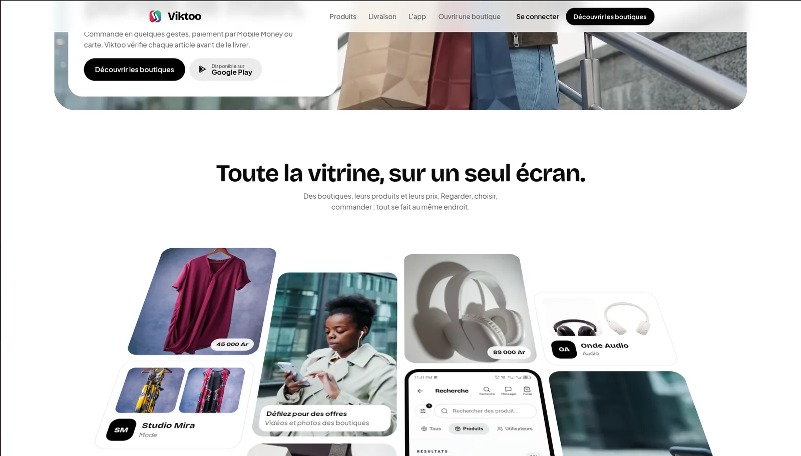 Page d'accueil de Viktoo : « Toute la vitrine, sur un seul écran »
